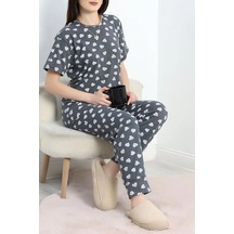 Seka Store Seka Manşetli Süprem Alt Üst Aynı Pijama Takımı Füme - 50673.1961. Çok Renkli