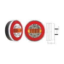 24v Stop Lambası Ledli Park-fren-sinyal Yuvarlak 140 Mm