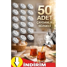 50 Adet Ekonomik Çaydanlık İçi Çay Süzgeci Demlik Süzgeç Pratik Söktak Metal Diğer