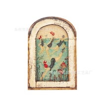 Moveevo Köy Stili Duvar Dekoru - Amerikan Köyü Stili Antika Hamam Dekorasyonu Ahşap Sanayi Eseri - Yüzüyor Kadın Resmi Diğer