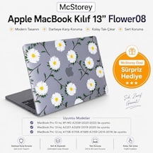 Macbook Pro 13 Çiçek Desenli Kılıf A1706 A1708 A1989 A2159 A2251 A2289 A2338 M1 M2 Uyumlu Baskılı Kristal Sert Kılıf Koruyucu Kapak Yeşil Sarı