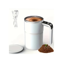 Chuangyinshop Beyaz Sıcaklık Göstergeli Otomatik Karıştırmalı Seyahat Bardak