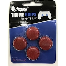 Kontorland PS4 Uyumlu Ps3 Analog Koruyucu Lastik 4 Lü Kırmızı