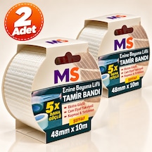 2 Adet Enine Boyuna Lifli Şeffaf Tamir Bandı 48mm X 10 Metre 5 Kat Daha Güçlü Metal Plastik Bantı