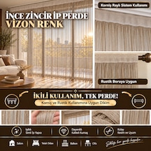 İp Perde Özel Seri İnce Zincir Vizon En 100 Cm Boy 300 Cm Korniş Veya Rustik Kullanılabilir