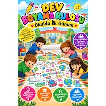Okulda İlk Günüm Temalı Boyama Kağıdı 45cm X 2m - 917278231