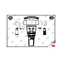 Toyota Corolla 2002-2004 Torpido Konsol Trim Göğüs Maun Kaplama Set 18 Parça Siyah