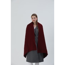 Sheilar Lings Örgü Triko Omuz Şal Bordo Bordo