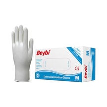 Beybi Beyaz Lateks Pudralı 100 Adet Tek Kullanımlık Eldiven