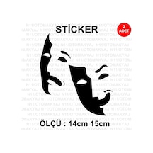Tiyatro Yüz Maske - Araba Kask Motosiklet Laptop Taplet Sticker