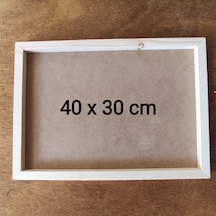 40x30cm Ham Ahşap Çerçeveli Pano Camsız - Arkalığı Sabit