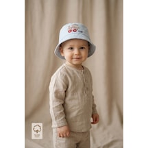 Minory Baby - %100 Pamuk Ayarlanabilir Bebek Şapkası 0-1 Yaş Bej Bej