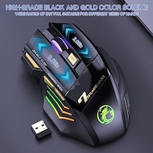 Vegcoo C8 Kablosuz Oyun Faresi, Şarj Edilebilir Silent Click Oyun Faresi, 2.4g Usb Alıcısı, 3 Ayarlanabilir Dpı, 7 Hassas Tuş, Ergonomik Rgb Fare, Dizüstü Bilgisayar, Mac İçin Açık Beyaz