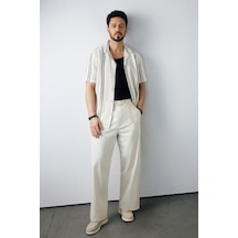 Avva Erkek Bej Klasik Bel Pamuklu Baggy Fit Pantolon A51y3027