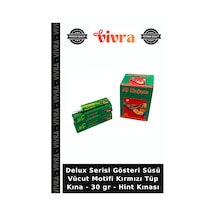 Delux Serisi Gösteri Süsü Vücut Motifi Kırmızı Tüp Kına - 30 Gr - Hint Kınası