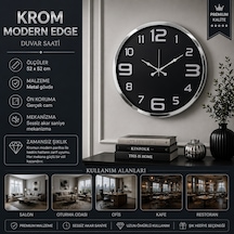 Krom Modern Edge 52 X 52 Cm Duvar Saati