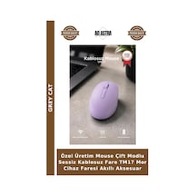 Özel Üretim Mouse Çift Modlu Sessiz Kablosuz Fare Tm17 Mor Cihaz Faresi Akıllı Aksesuar