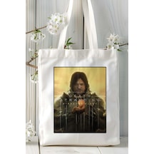 Art Hediye Death Stranding Oyun Baskılı Bez Çanta Omuz Çantası Kişiye Özel Model 1 Çok Renkli