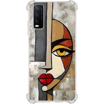 Vivo Y20s İle Uyumlu Köşe Korumalı Kılıf Metamorfoz Çözmleme Tasarımlı Uv Baskılı Şeffaf