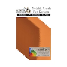 Metalik Aynalı Fon Kartonu 10 Lu A4 20x30 Cm 1 Paket Okul Sınıf Dekoratif Pırıltılı Folyo Kağıt Dekoratif Anasınıfı Kreş Turuncu