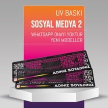 Sosyal Medya 2 Plakalık, 2 Adet Premium Uv Baskı, Plakalıkhane