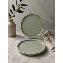 2'li Adelfa Ripple Düz Tabak 21 Cm Kahvaltılık Sunum Tatlı Sunum Pasta Servis Gourmet Sunum Çok Renkli
