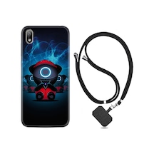 Huawei Y5 2019 Kılıf Boyun Askılı Game Child 1822 Siyah