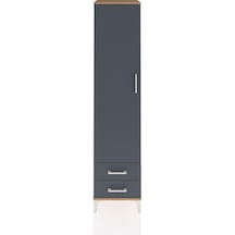Hyperion Dolap 5 Raflı 2 Çekmeceli Tek Kapaklı 44x44x195 Çam-antrasit Atlas Çam