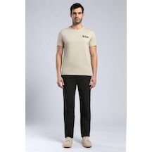 Lee Cooper Rinaldo Erkek O Yaka T-shirt Bej-19958 Bej