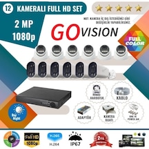 Go Vision 12'li 2mp Ahd Güvenlik Kamera Seti Full Hd, Gece Görüşlü, Kayıt Cihazı Dahil 500 Gb