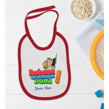 BK Kids Kişiye Özel Babamı Aratmayın Bana Tasarımlı Kırmızı Bebek Kırmızı