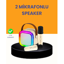 Çift - 490 - Mikrofonlu Kompakt Karaoke Hoparlör Uzun - Flzdgnkr - Pil Ömrü