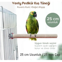 Vixpet Venty Pedikür Papağan Tünek 25 cm Uzunluk 25 mm Çap / 1 Adet - Kumlu Tünek- Zımpara Tünek