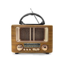 Ns-8108 Retro Ahşap Tasarım Bluetooth Hoparlörlü Radyo Fm/am Destekli, Şarjlı Ve Taşınabilir Radyo -443