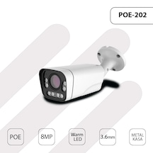 Hs Ip-202 8mp 4k Poe 3.6mm Warm Led Metal Bullet Güvenlik Kamera