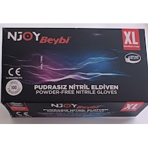 Beybi Njoy Siyah Pudrasız Nitril Eldiven 100'lü Xl