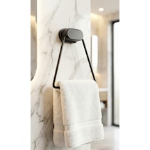 Yapışkanlı Oval Başlıklı Şık Tasarım Havlu Tutucu Banyo Ve Mutfak Havlu Tutucu Siyah Diğer
