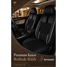 Hyundai Accent Blue 2011+ Uyumlu Apex Linen Bel Destekli Keten Siyah Beyaz Koltuk Kılıfı