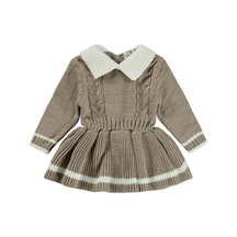 Civil Baby Beyaz Garnili 6-18 Ay Elbise - Bej Koyu Vizon