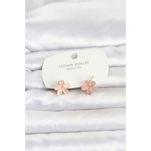 Pirinç Gold Renk Pembe Çiçek Model Çocuk Küpe Tj-bkp11844 Çok Renkli