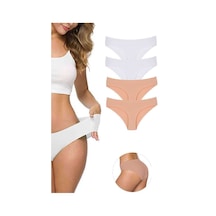 4 Adet Kadın Dikişsiz Lazer Kesim Esnek İz Yapmayan Külot S3 Beden: Xl-xxl Standart