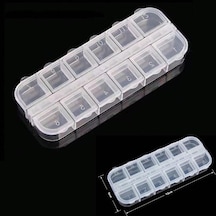 Organizer Malzeme Kutusu 12 Bölmeli Şeffaf Pbb040-13 18 Setbox 13x5x1,5mm Şeffaf
