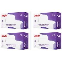 Beybi Pudralı Beyaz Lateks Eldiven 100'lü X 4 Paket L