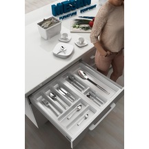 Mutfak Çekmece Içi Kaşıklık 54cm X 48cm Yanlar Ve Boydan 4cm Kesilebilir, Beyaz Beyaz
