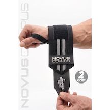 Ağırlık Bilekliği Wrist Wraps Crossfit Fitness Bilekliği Bilek Koruyucu Destek Bilekliği - 2 Adet - Siyah/gri Desen