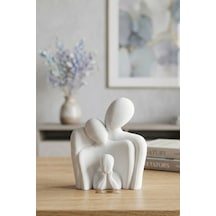 Minimalist Aile Biblosu Modern Dekoratif Anne Baba Çocuk Heykeli Beyaz Aile - Anne, Baba Ve Çocuk - 858690790