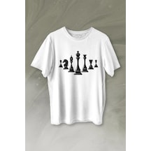 Satranç Zeka Strateji Oyunu Santranç Baskılı Tişört Unisex T-shirt 001