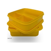 Bölmeli Beslenme Kutusu 2'li Set 500 Ml Sarı