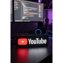 Youtube Logolu Dekoratif Aydınlatma Çok Renkli