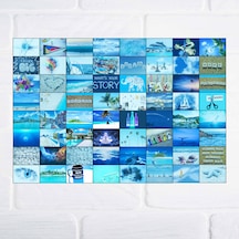 Pinterest Aesthetic Mavi Duvar Posteri Kolaj 64 Adet 10x15 Cm